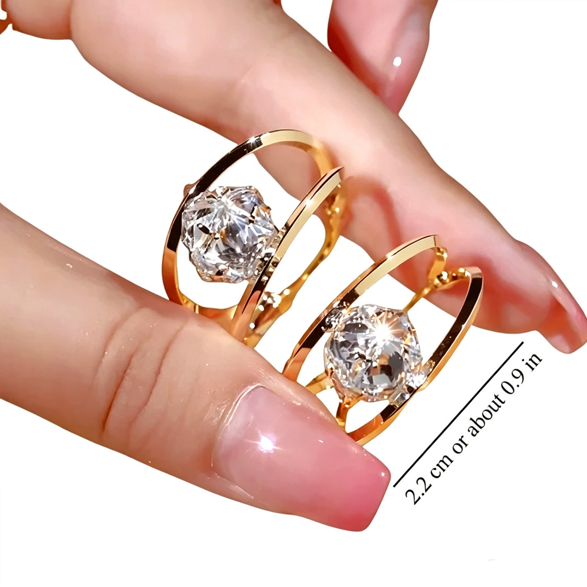Boucles d'Oreilles Zircon 18K Or – Luxe & Élégance