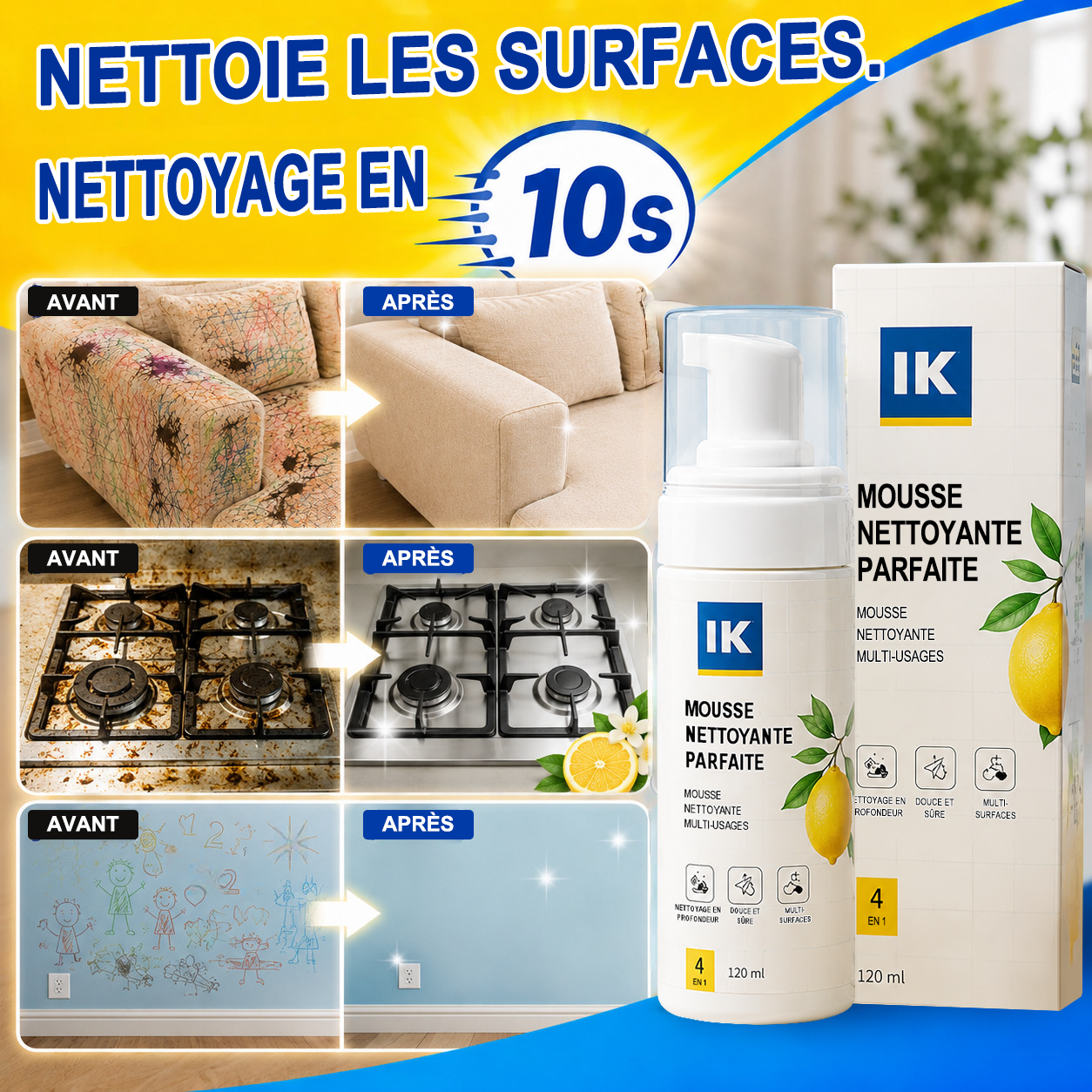 💖DERNIER JOUR : -60 % | Mousse Nettoyante Sans Rinçage — Vaporisez, Essuyez, C'est Propre !