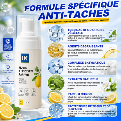 💖DERNIER JOUR : -60 % | Mousse Nettoyante Sans Rinçage — Vaporisez, Essuyez, C'est Propre !