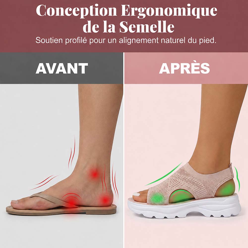 🏆 Meilleure Vente 2026-Sandales Plateforme Femme en Maille Respirante