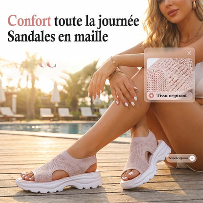 🏆 Meilleure Vente 2026-Sandales Plateforme Femme en Maille Respirante