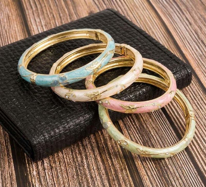 🔥 Dernier jour : -80 % 🔥 CZTICLE® Bracelet lymphatique de magnétothérapie doré en émail cloisonné