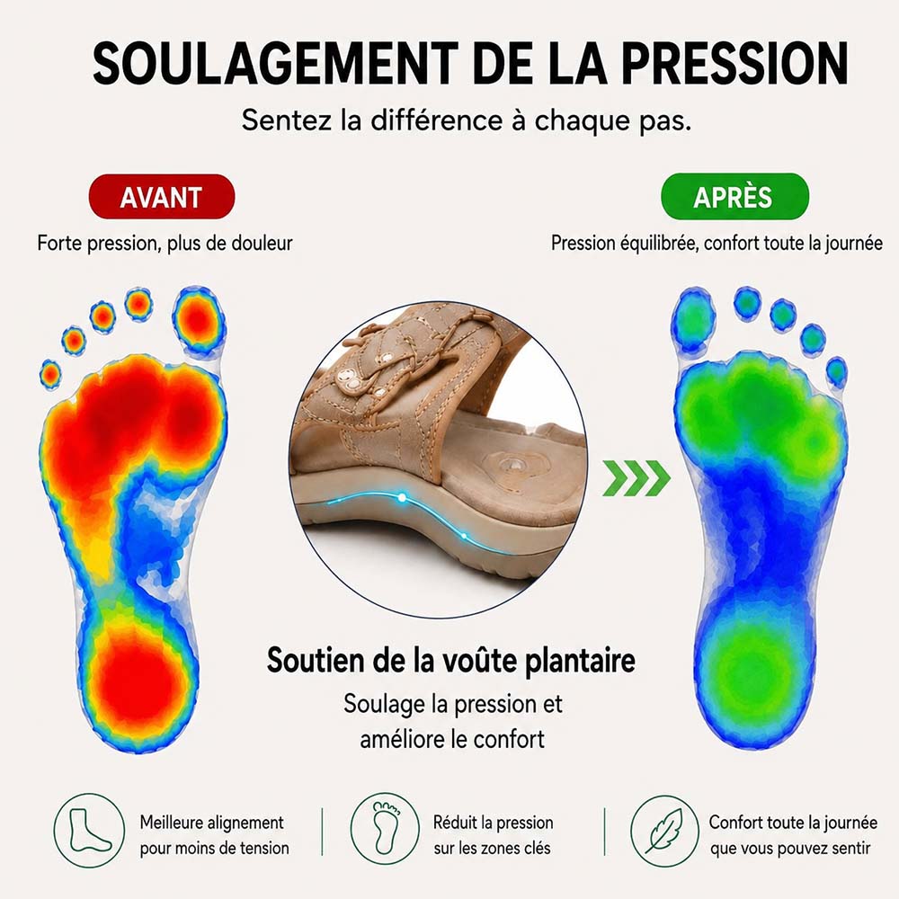 Livraison gratuite !🏆 Meilleure Vente 2026 – Les Sandales à Soutien de Voûte Plantaire Ultra-Confortables et Réglables les Plus Appréciées des Femmes ☁️💆‍♀️