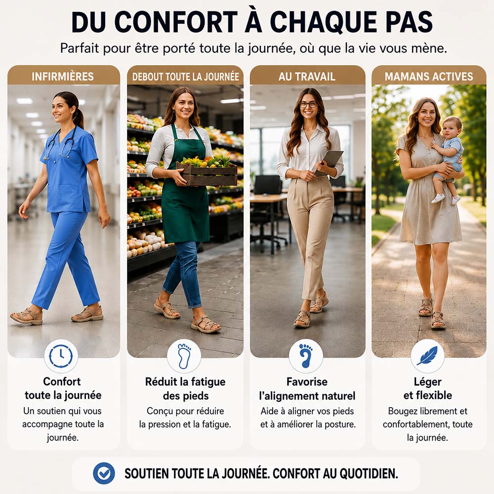 Livraison gratuite !🏆 Meilleure Vente 2026 – Les Sandales à Soutien de Voûte Plantaire Ultra-Confortables et Réglables les Plus Appréciées des Femmes ☁️💆‍♀️