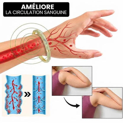 🔥 Dernier jour : -80 % 🔥 CZTICLE® Bracelet lymphatique de magnétothérapie doré en émail cloisonné