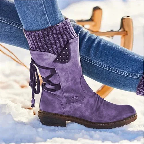 Bottes Orthopédiques d'Hiver pour Femmes – Soutien Voûte Plantaire, Laine Chaude & Confort Optimal