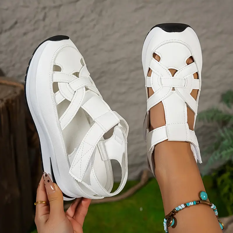 Livraison gratuite - Sandales pour femmes BQODQO® au design souple et ajustable - Fermeture Velcro et confort optimal pour pieds larges et étroits