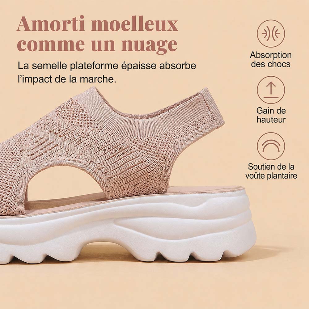 🏆 Meilleure Vente 2026-Sandales Plateforme Femme en Maille Respirante