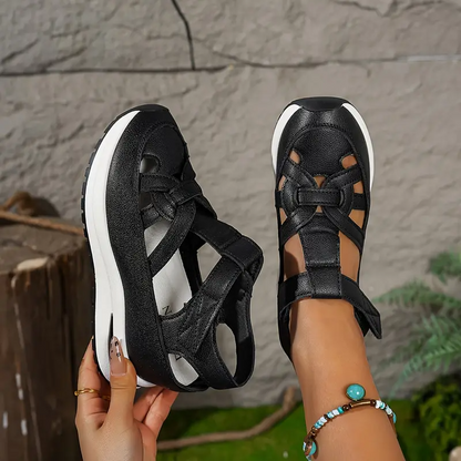 Livraison gratuite - Sandales pour femmes BQODQO® au design souple et ajustable - Fermeture Velcro et confort optimal pour pieds larges et étroits