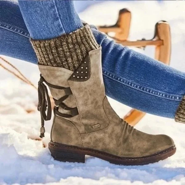 Bottes Orthopédiques d'Hiver pour Femmes – Soutien Voûte Plantaire, Laine Chaude & Confort Optimal