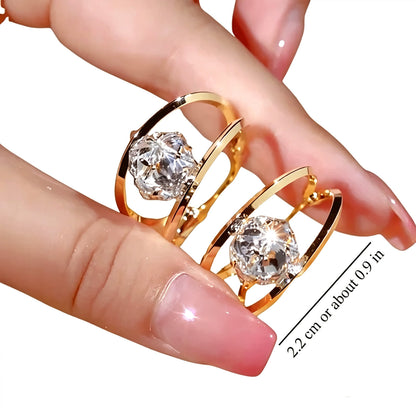 Boucles d'Oreilles Zircon 18K Or – Luxe & Élégance