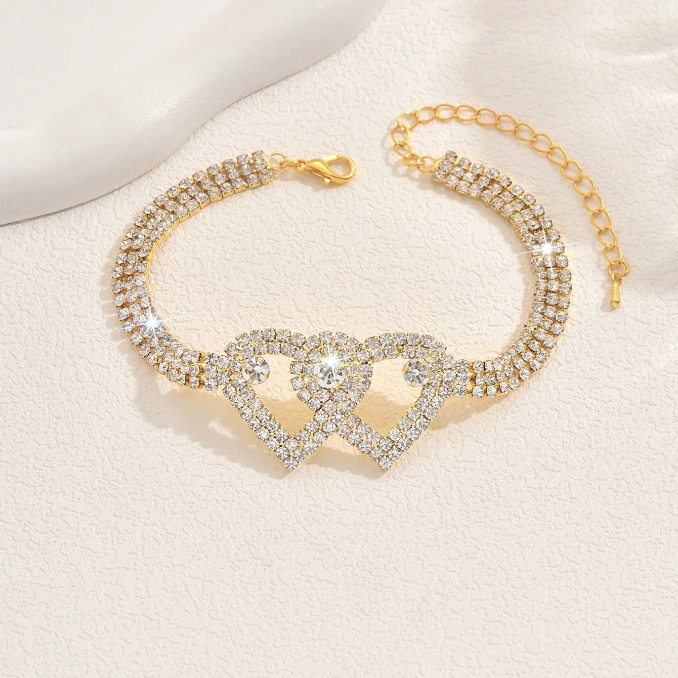 𝐂𝐙𝐓𝐈𝐂𝐋𝐄® Bracelet de Cheville à Chaîne Cœur Taille Diamant