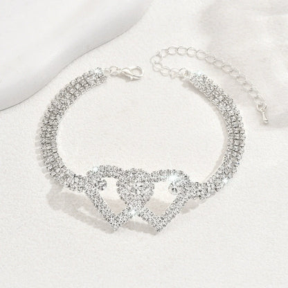 𝐂𝐙𝐓𝐈𝐂𝐋𝐄® Bracelet de Cheville à Chaîne Cœur Taille Diamant