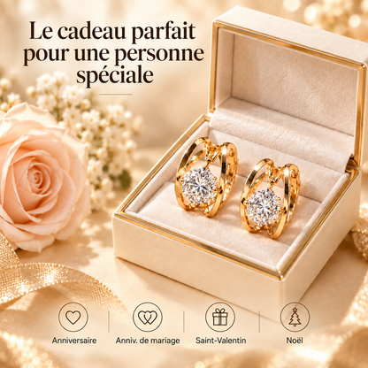Boucles d'Oreilles Zircon 18K Or – Luxe & Élégance
