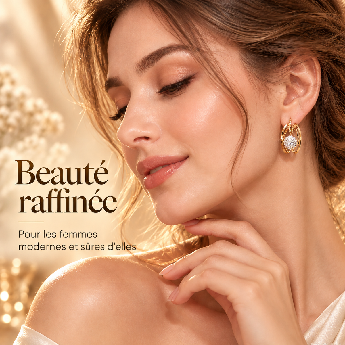 Boucles d'Oreilles Zircon 18K Or – Luxe & Élégance