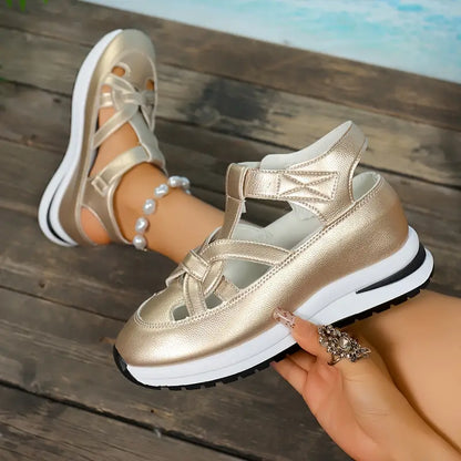 Livraison gratuite - Sandales pour femmes BQODQO® au design souple et ajustable - Fermeture Velcro et confort optimal pour pieds larges et étroits