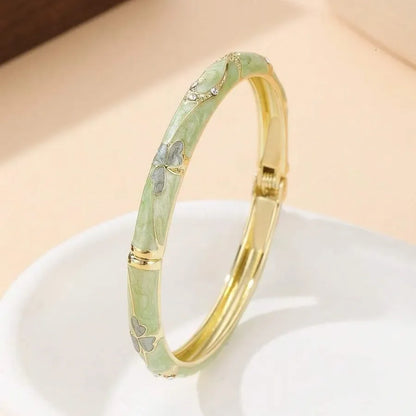 🔥 Dernier jour : -80 % 🔥 CZTICLE® Bracelet lymphatique de magnétothérapie doré en émail cloisonné