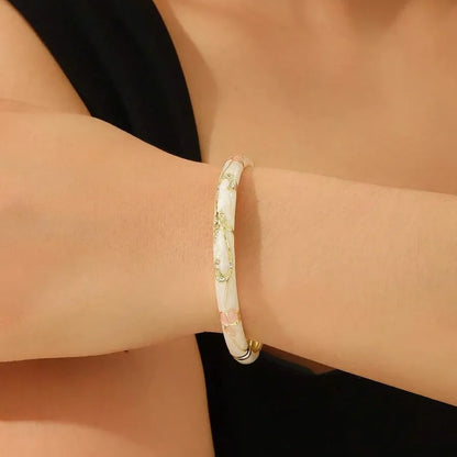 🔥 Dernier jour : -80 % 🔥 CZTICLE® Bracelet lymphatique de magnétothérapie doré en émail cloisonné