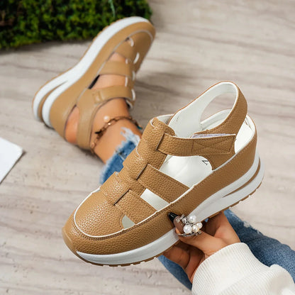 Livraison gratuite - Sandales pour femmes BQODQO® au design souple et ajustable - Fermeture Velcro et confort optimal pour pieds larges et étroits
