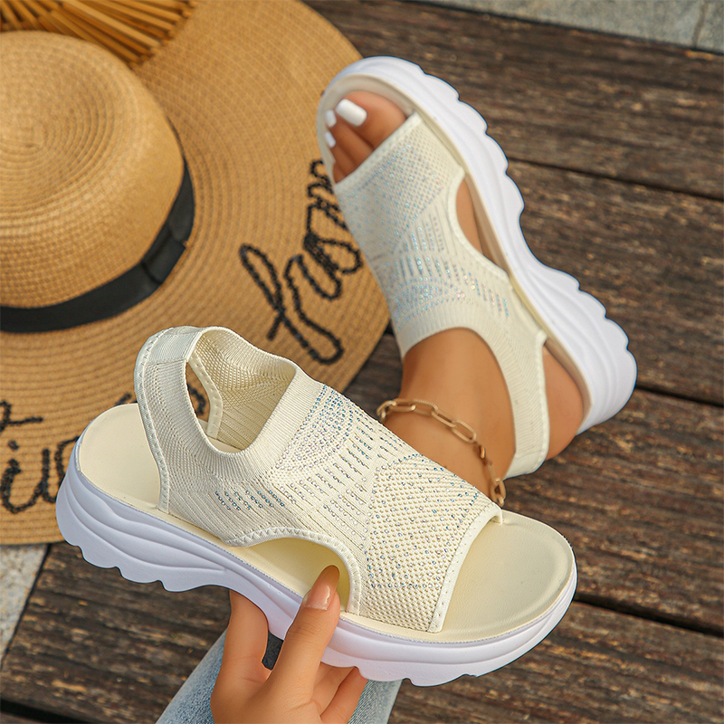 🏆 Meilleure Vente 2026-Sandales Plateforme Femme en Maille Respirante